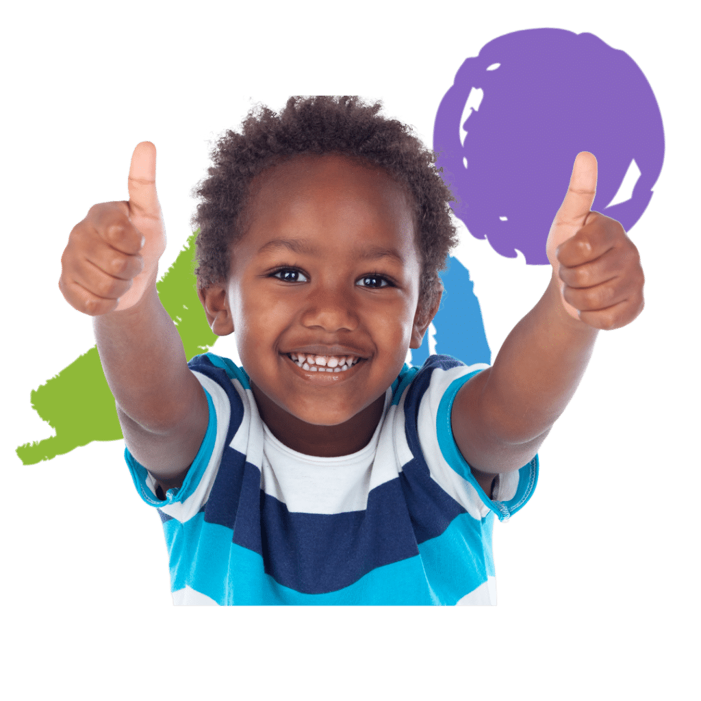 A little boy giving tow thumbs up